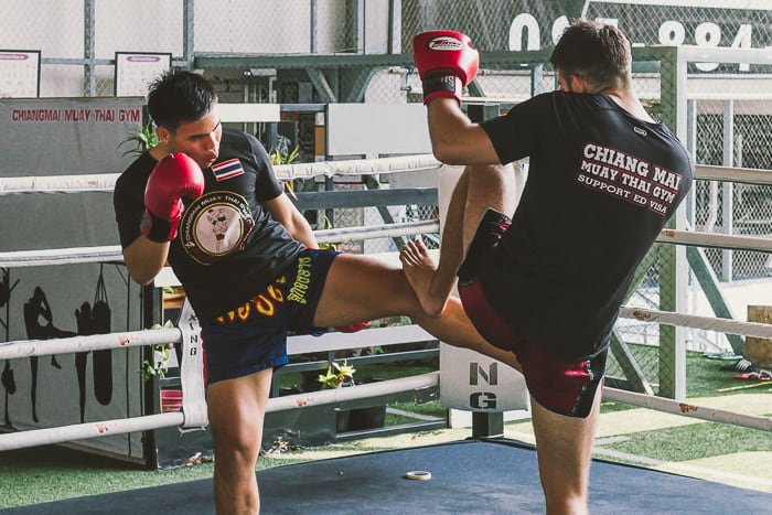 Muay Thai training at Chiang Mai Muay Thai Gym