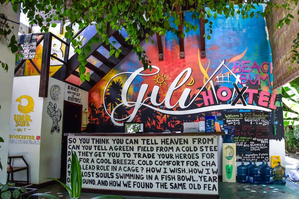 Best Location on Gili T: Gili Beach Bum Hotel - Top Gili Trawangan Hotels & Accommodation for Backpackers