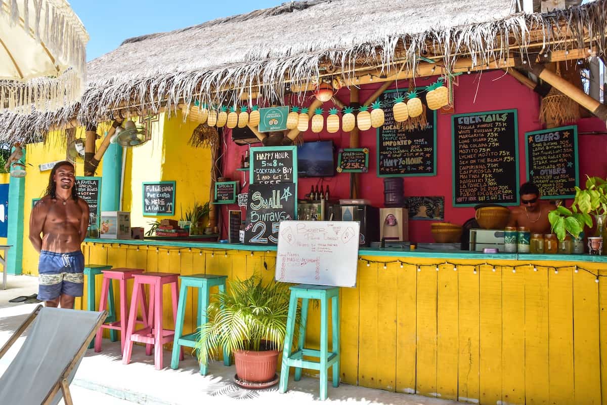 Hotel with the Best Food on Gili Trawangan: La Favela - Top Gili Trawangan Hotels & Accommodation for Backpackers