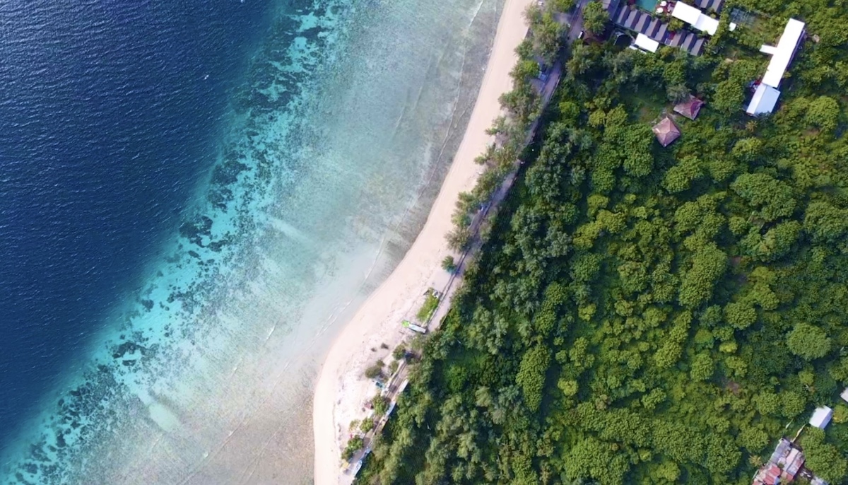 Aerial view of Gili Trawangan
