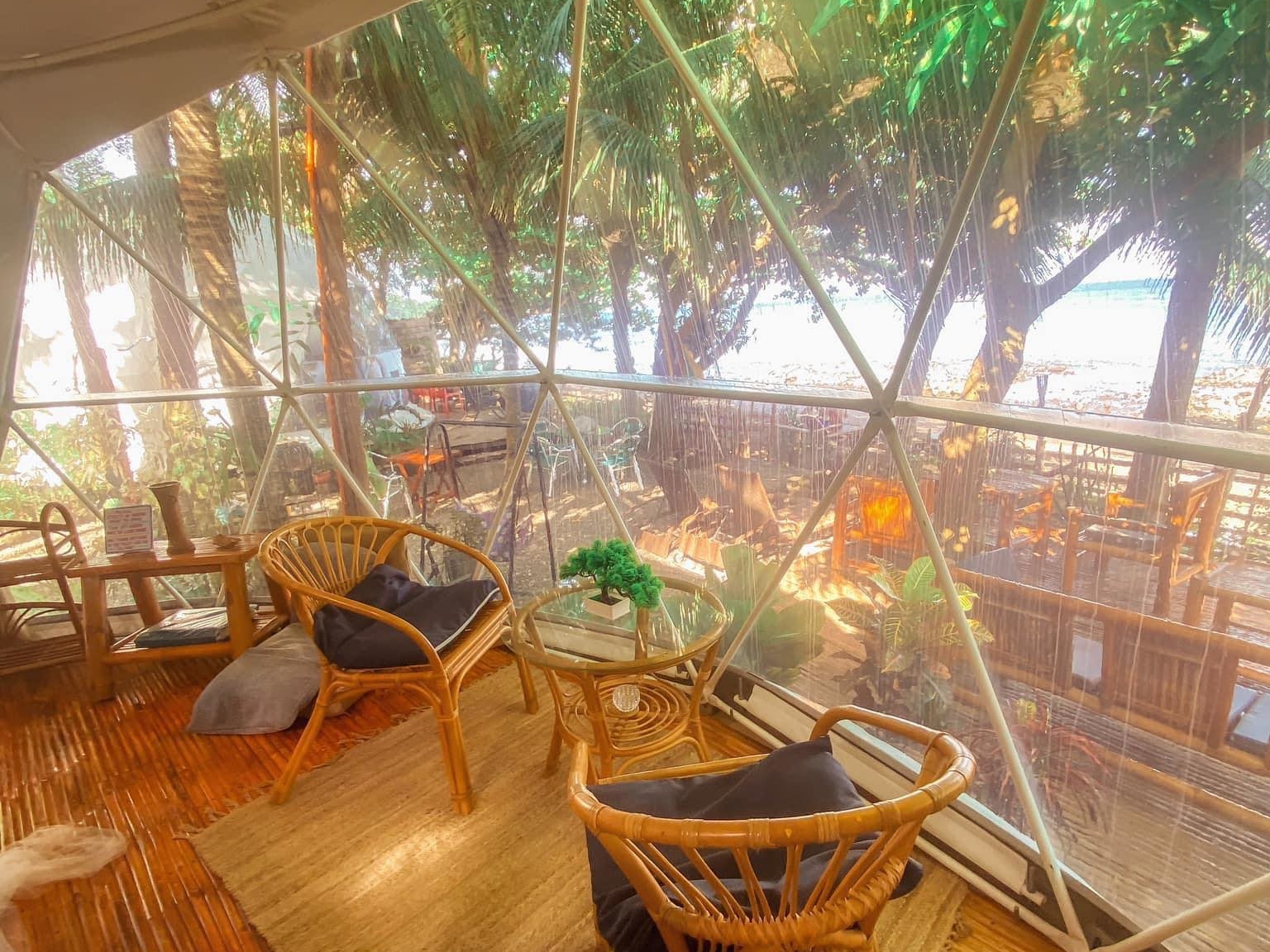 dome glamping accommodation by the beach in dumaguete