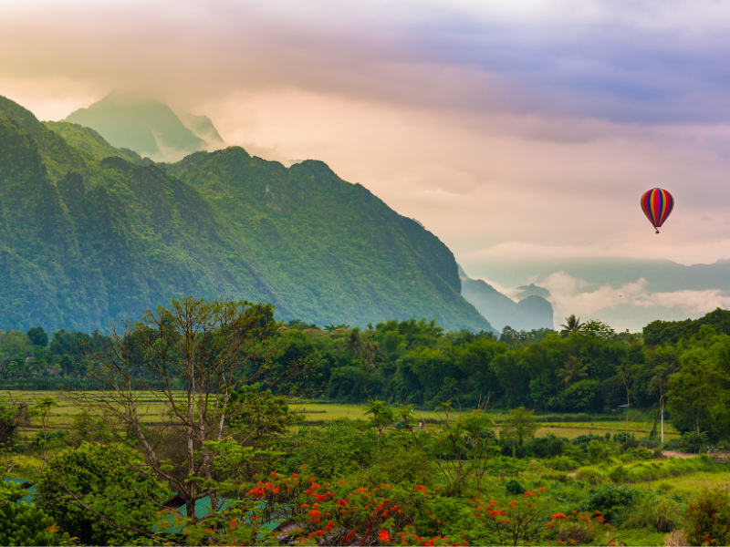 Mountain views in Vang Vieng, Laos