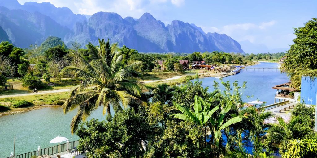 view of Phangern Mountain in Vang Vieng