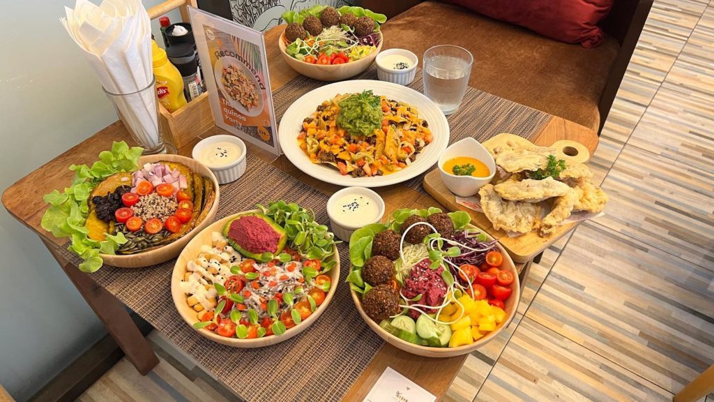 vegan food on the table in phuket