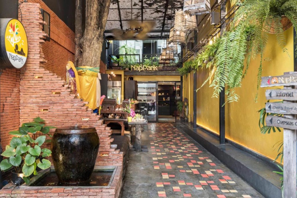 Entrance to NapPark Hostel Bangkok
