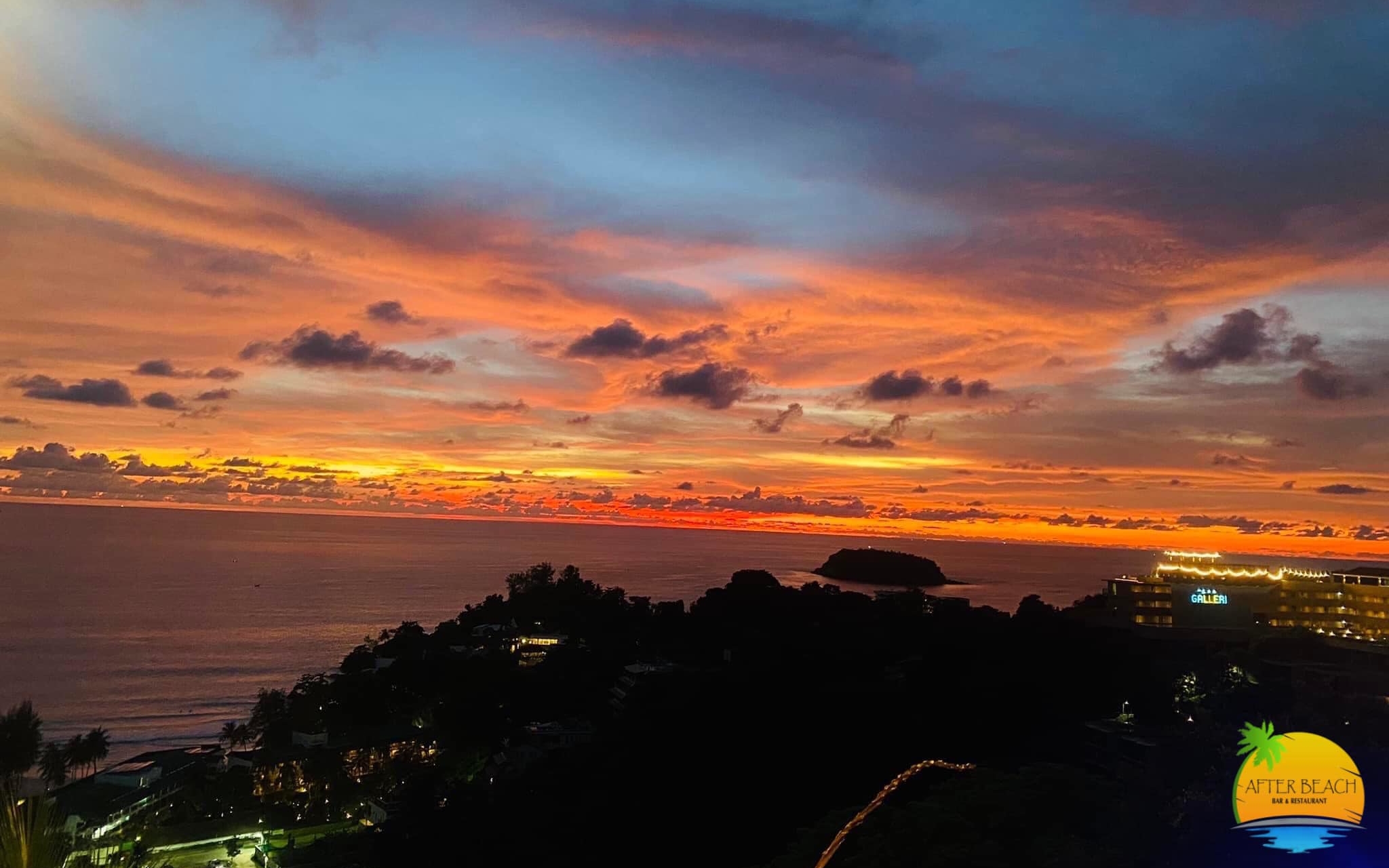 Sunset view at After Beach Bar in Phuket
