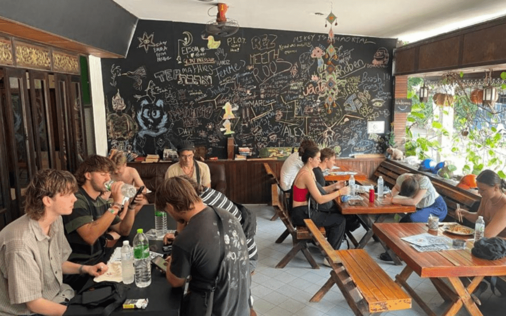 backpackers chilling at Revolution Chiang Mai