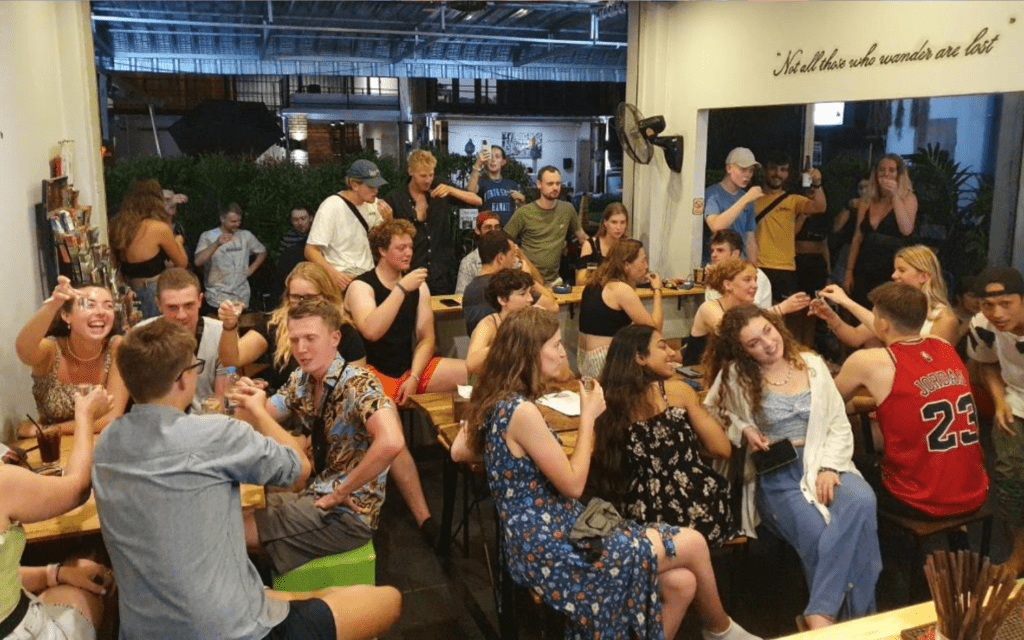Cozy social area at Stamps Backpackers 